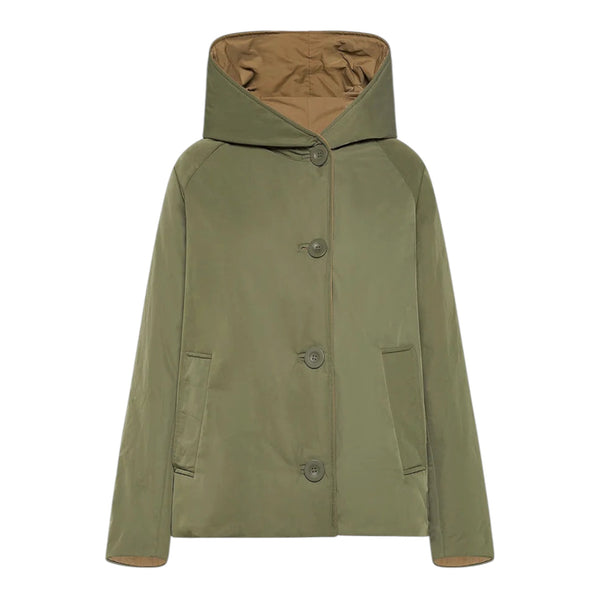 GIACCA IN NYLON REVERSIBILE VERDE MILITARE/CAMMELLO