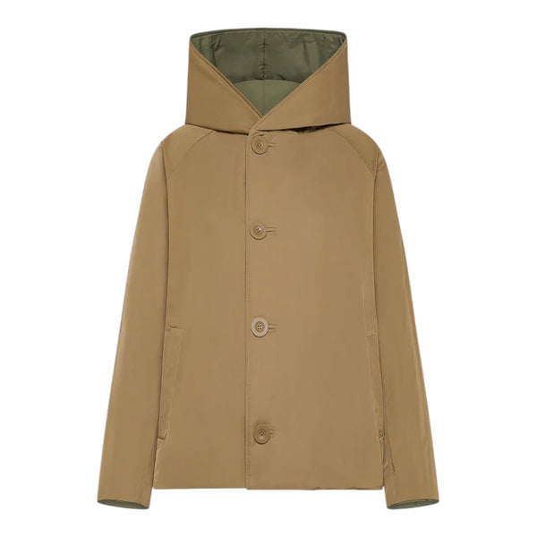 GIACCA IN NYLON REVERSIBILE VERDE MILITARE/CAMMELLO