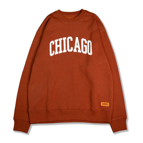 UNIVERSALL OVERALL PRINTED CREW SWEAT BRICK
