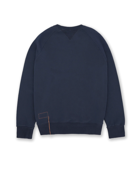 HARVARD FELPA GIROCOLLO IN JERSEY FELPATO CON TAGLIO RAGLAN BLUE
