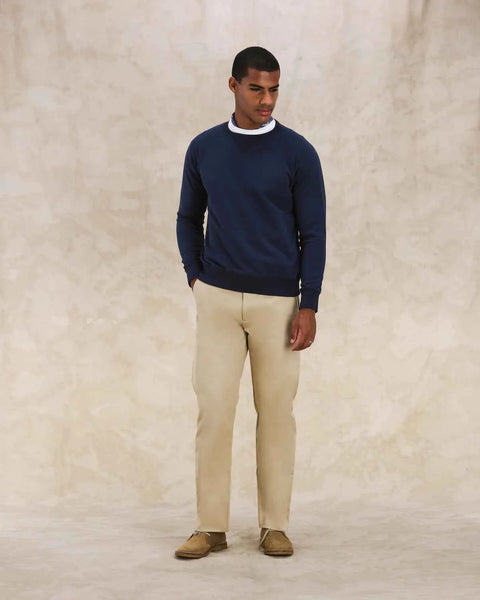 HARVARD FELPA GIROCOLLO IN JERSEY FELPATO CON TAGLIO RAGLAN BLUE