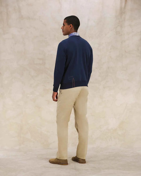 HARVARD FELPA GIROCOLLO IN JERSEY FELPATO CON TAGLIO RAGLAN BLUE