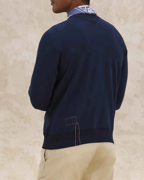 HARVARD FELPA GIROCOLLO IN JERSEY FELPATO CON TAGLIO RAGLAN BLUE