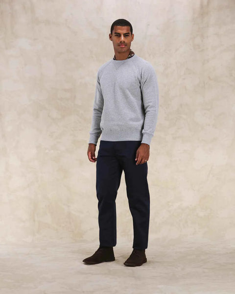 HARVARD FELPA GIROCOLLO IN JERSEY FELPATO CON TAGLIO RAGLAN MELANGE