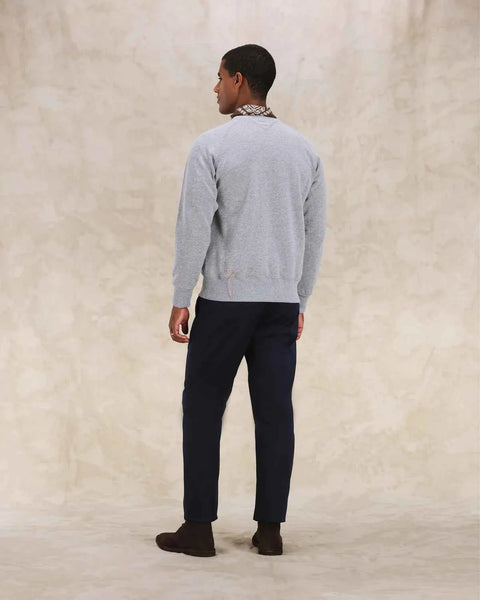 HARVARD FELPA GIROCOLLO IN JERSEY FELPATO CON TAGLIO RAGLAN MELANGE