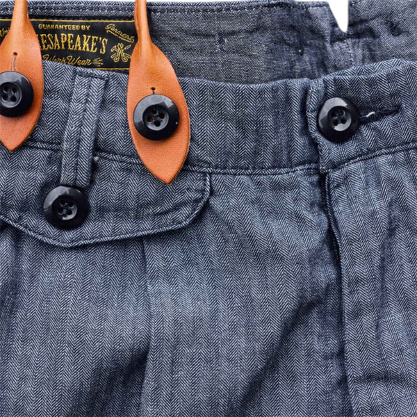 CHESAPEAKE'S DOUBLE PLEATED DENIM  HBT TROUSER PUTNEY