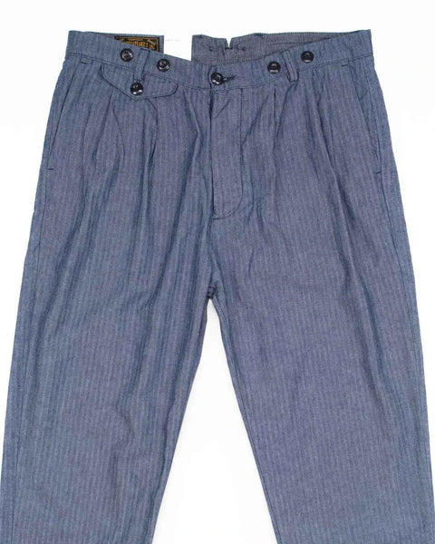 CHESAPEAKE'S DOUBLE PLEATED DENIM  HBT TROUSER PUTNEY