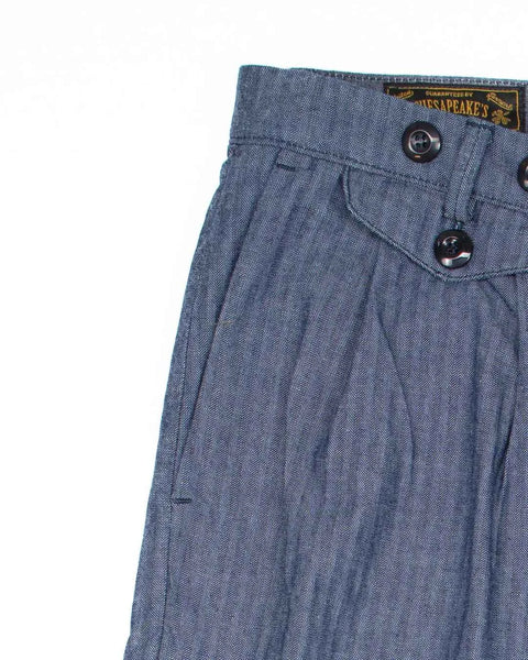CHESAPEAKE'S DOUBLE PLEATED DENIM  HBT TROUSER PUTNEY