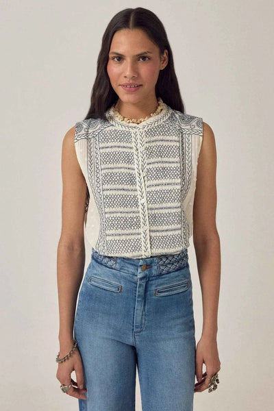 IRINA SLEEVELESS BLOUSE Indigo Poet