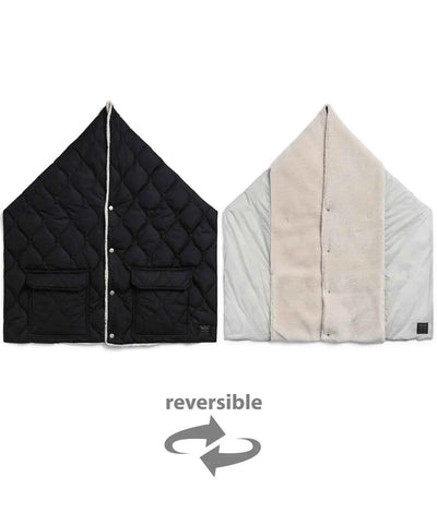 TAION REVERSIBLE MILITARY STOLE IN FEATHER BLACK