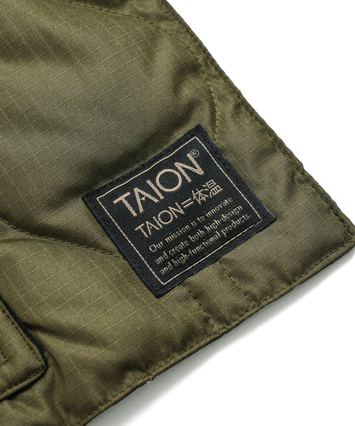 TAION REVERSIBLE MILITARY STOLE IN FEATHER BLACK