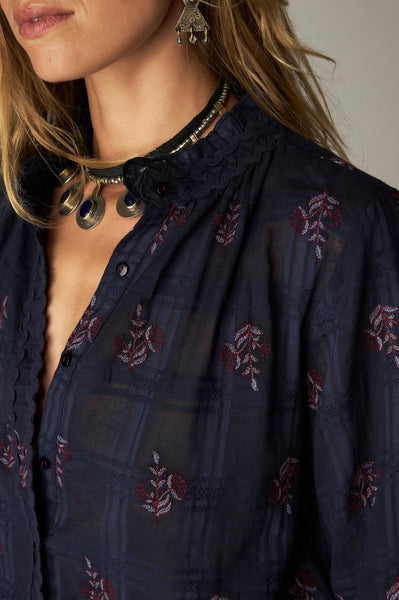 SABINE BLOUSE BLUE GRANADA