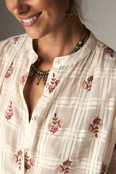 BIRDIE BLOUSE WHITE EMBER