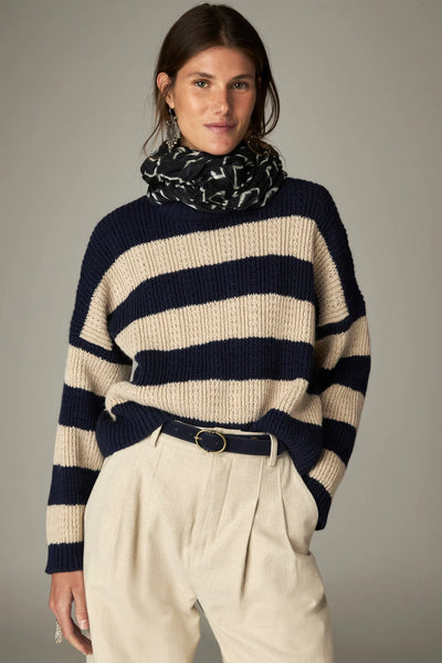 INES SWEATER NAVY SAND