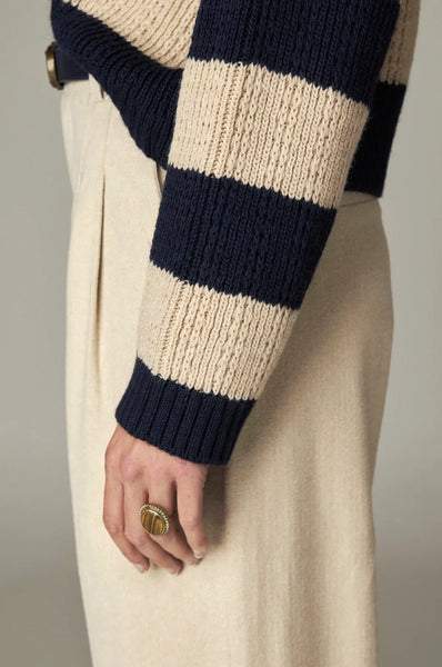 INES SWEATER NAVY SAND