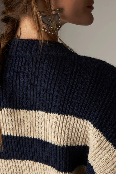 INES SWEATER NAVY SAND