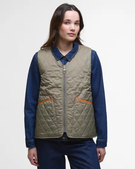 GILET TRAPUNTATO REVERSIBILE MY BARBOUR TIMBERWOLF/MARIGOLD