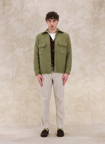 PEPPER OVERSHIRT IN LANA SAGE