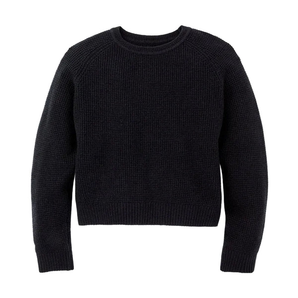 WOMEN'S WAFFLE KNIT MERINO SWEATER DARK NAVY