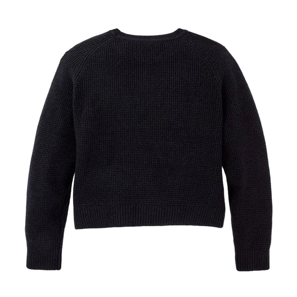 WOMEN'S WAFFLE KNIT MERINO SWEATER DARK NAVY