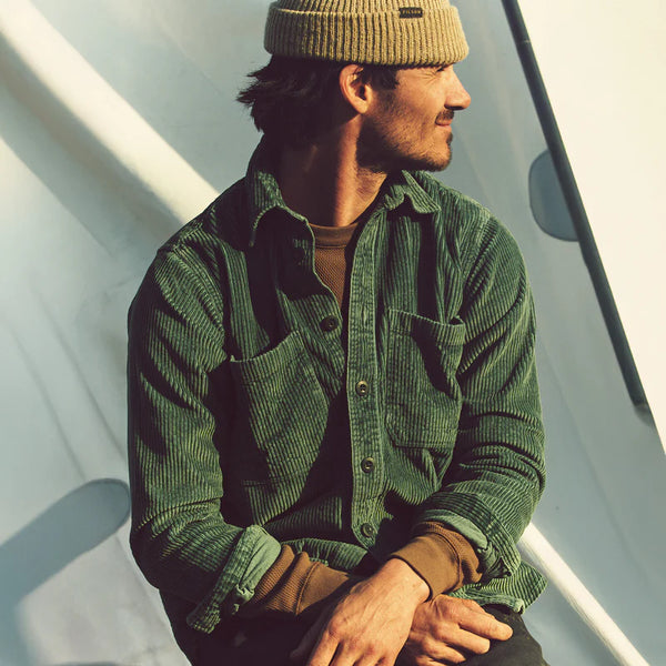 CAMICIA IN VELLUTO 6-WALE SEABED GREEN