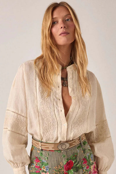 VIRGINIA BLOUSE Linen Solstice