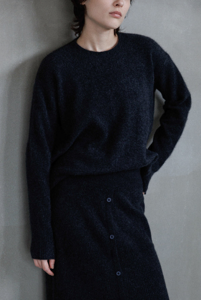 Maglione in lana Hamilton e procione con bottoni laterali