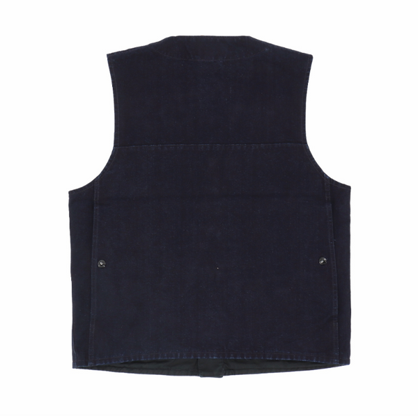 DRY TIN INDIGO VEST, DRY FINISH DENIM