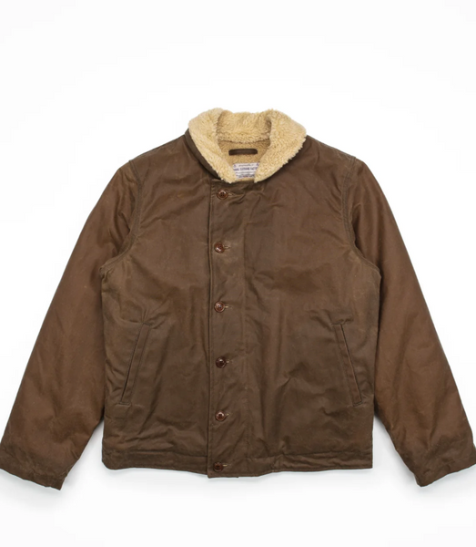 Wilson Deck Jacket in Brown Waxed Canvas