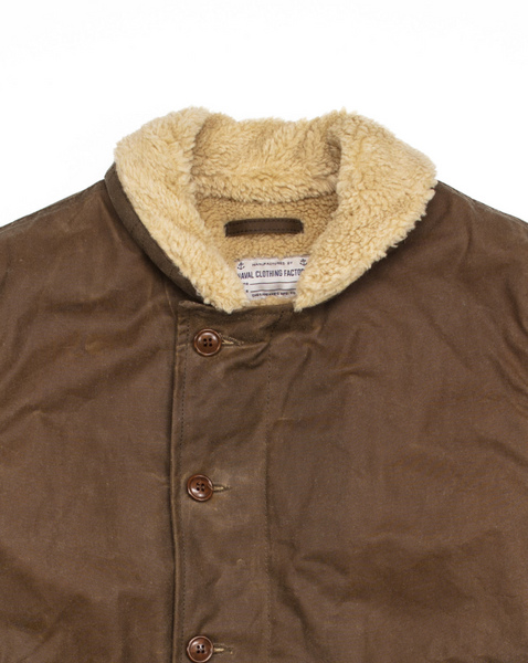 Wilson Deck Jacket in Brown Waxed Canvas