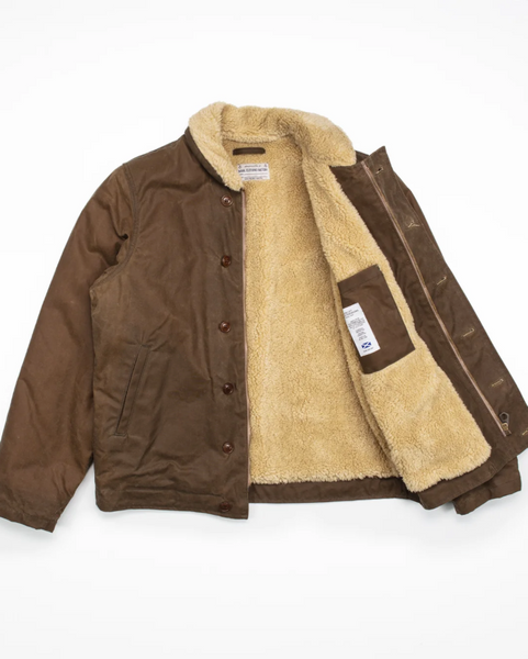 Wilson Deck Jacket in Brown Waxed Canvas