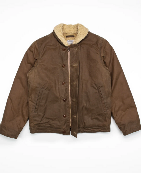 Wilson Deck Jacket in Brown Waxed Canvas
