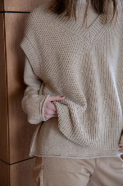 Gilet a coste in alpaca