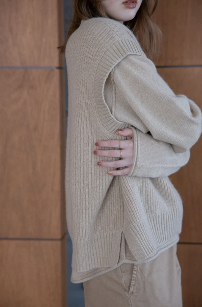 Gilet a coste in alpaca