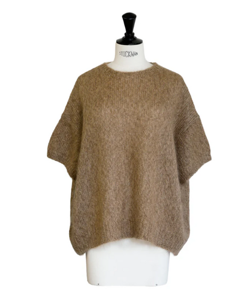 Maglione in seta mohair con spacco laterale