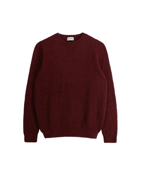 ROUND NECK SEAMLESS PUFFED CASHMERE WINE