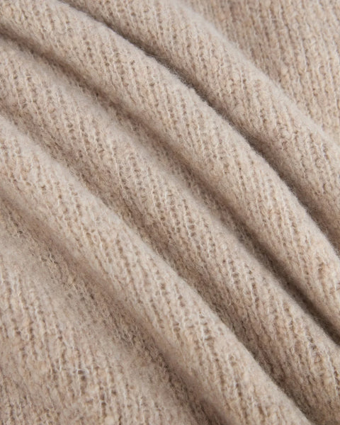 ROUND NECK SEAMLESS PUFFED CASHMERE CASHMERE BEIGE